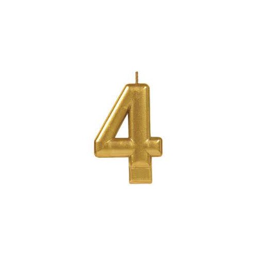 Number 4 Gold Candle
