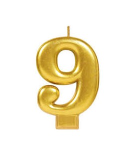 Gold Kerze Nummer 9