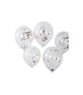 6 Pink Confetti Balloons