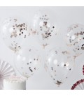 6 Pink Confetti Balloons