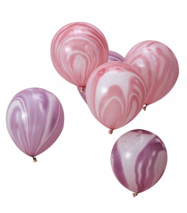 Ballons Marbrés Rose & Violet