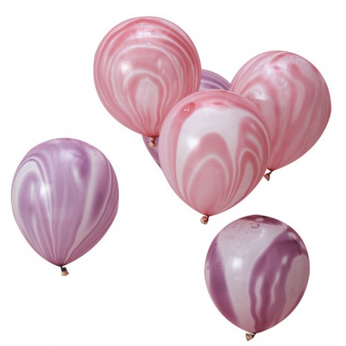 Pink & Purple Marble Balloons