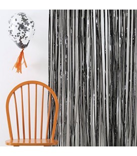 Black Foil Fringe Curtain