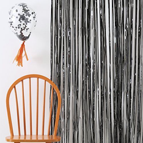 Black Foil Fringe Curtain