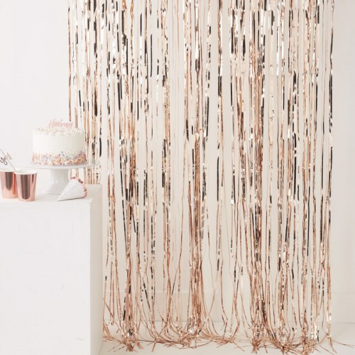 Pink Foil Fringe Curtain