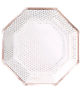 Rose Gold Spotty Plates
