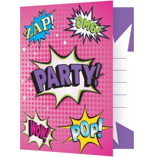 Superhero Girl Invitations