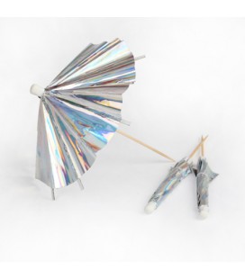 24 Parasols à Cocktail Holographiques