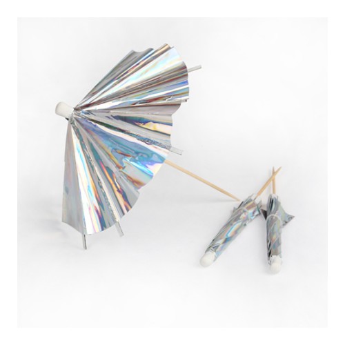 24 Holographic Cocktail Umbrellas