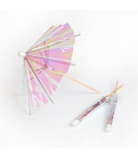 24 Gold Cocktail Umbrellas