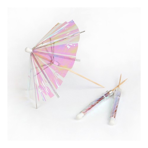 24 Gold Cocktail Umbrellas