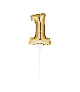Mini Ballon Doré Cake Topper Chiffre 1