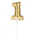 Mini Ballon Doré Cake Topper Chiffre 1