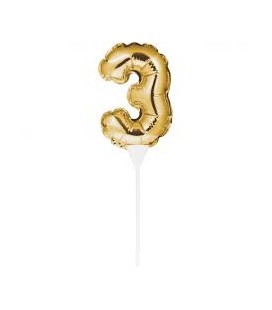 Mini Ballon Doré Cake Topper Chiffre 2