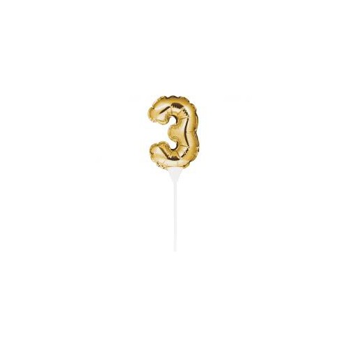 Mini Gold Balloon Number 2 Cake Topper