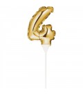 Mini Ballon Doré Cake Topper Chiffre 4