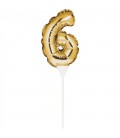 Goldene Ziffer Mini Luftballons für Kuchen 6
