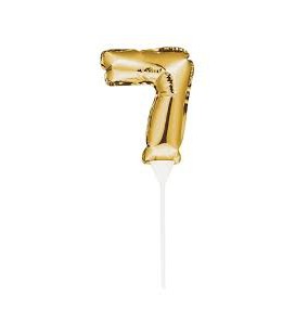 Mini Gold Balloon Number 6 Cake Topper