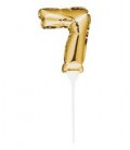 Mini Gold Balloon Number 7Cake Topper