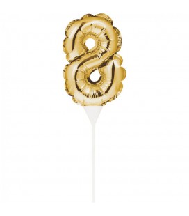 Mini Ballon Doré Cake Topper Chiffre 6