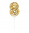 Mini Ballon Doré Cake Topper Chiffre 8