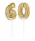 Mini Ballon Doré Cake Topper Chiffre 60