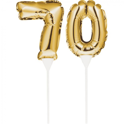 Mini Ballon Doré Cake Topper Chiffre 70