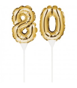 Mini Ballon Doré Cake Topper Chiffre 70