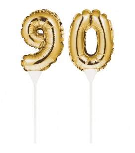 Goldene Ziffer Mini Luftballons für Kuchen 70