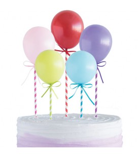 5 Mini Ballons Cake Topper