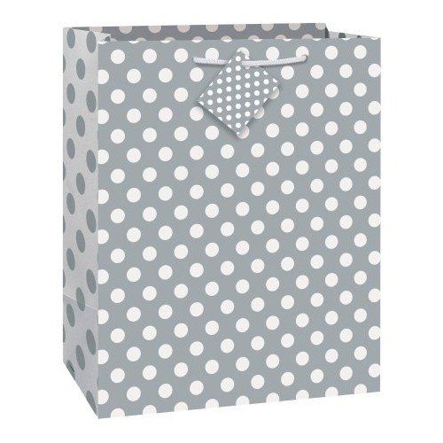 Geschenktasche Silber mit Tupfen