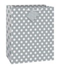Geschenktasche Silber mit Tupfen