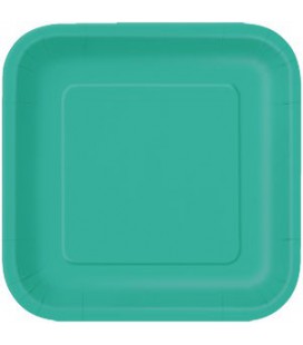 14 Grandes Assiettes Turquoise