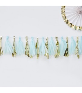 Gold & Blue Tassel Garland