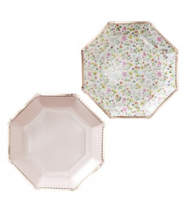 Rose Gold Floral Plates
