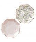 Rose Gold Floral Plates