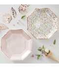 Rose Gold Floral Plates