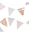 Guirlande Fanions Florales Rose Gold