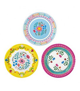 Assiettes Boho Lama Party Fleuries