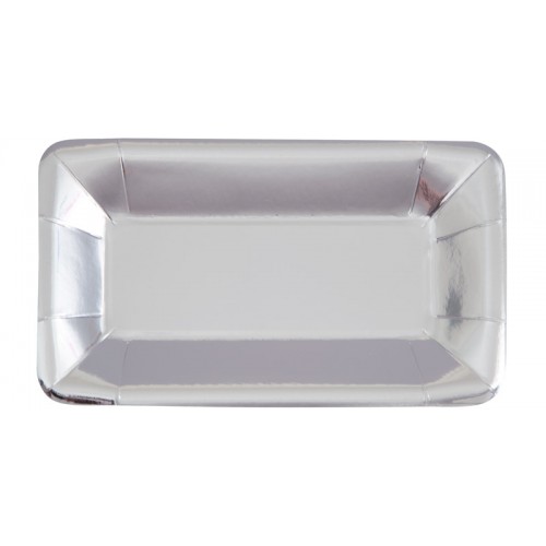 8 Metallic gold rectangular appetizer plates