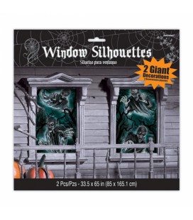 2 Silhouettes de fenêtre Maison hantée