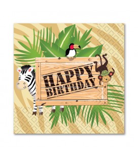 Happy Birthday Dschungel Servietten