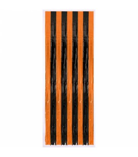 Türvorhang orange & schwarz metallic