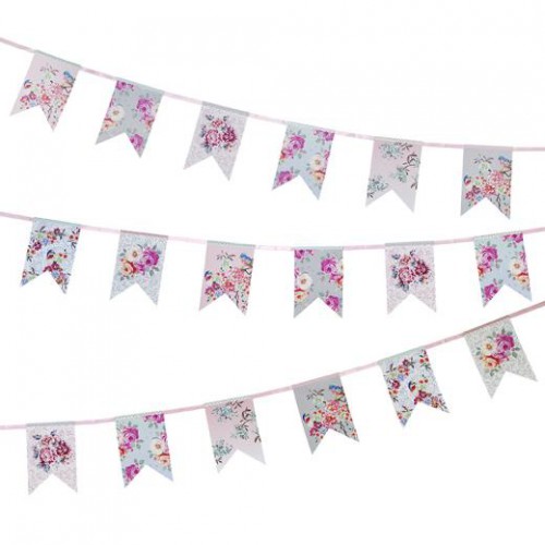 Guirlande Fanions Florales Rose Gold