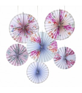 Rose Gold Floral Fan Pinwheels