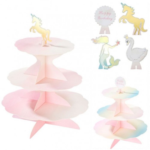 Pastell Kuchen Etagere fuer Cupcakes