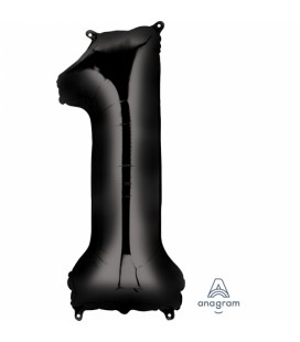 BALLON MYLAR NOIR CHIFFRE 1