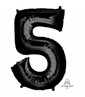 BALLON MYLAR NOIR CHIFFRE 5