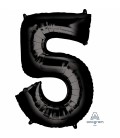 Ballon Mylar Noir Chiffre 5
