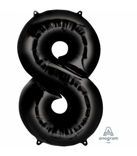 BALLON MYLAR NOIR CHIFFRE 8